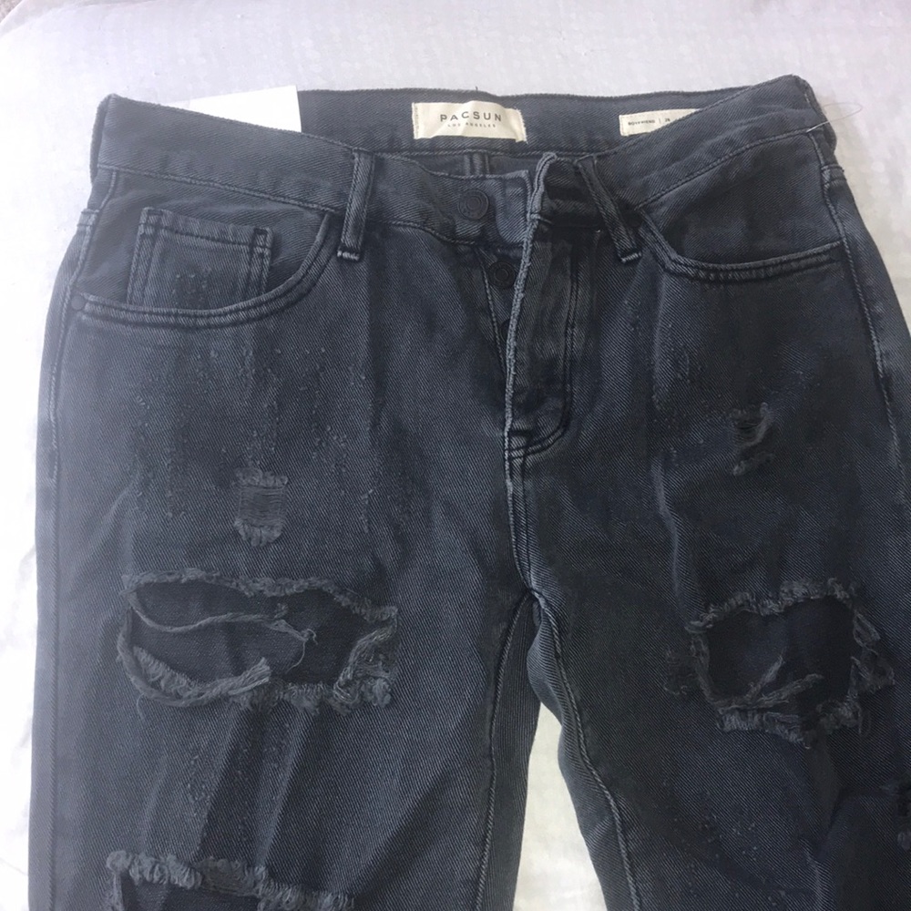 Black ripped boyfriend jeans